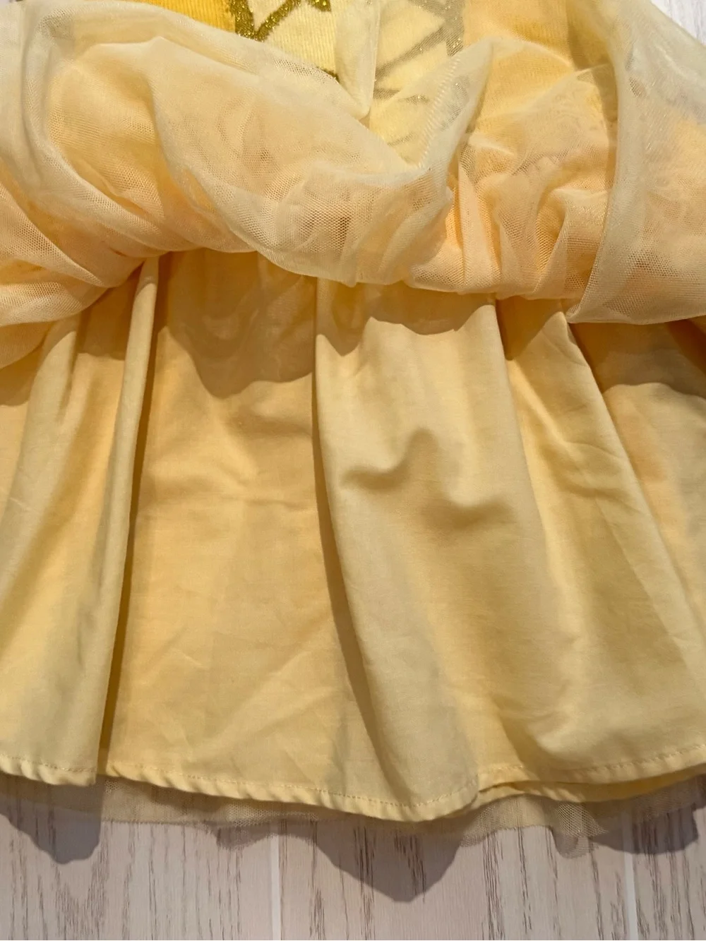 Disney Princess Belle Girls 3T Yellow Gold Sparkle Knit Tulle Tutu Dress